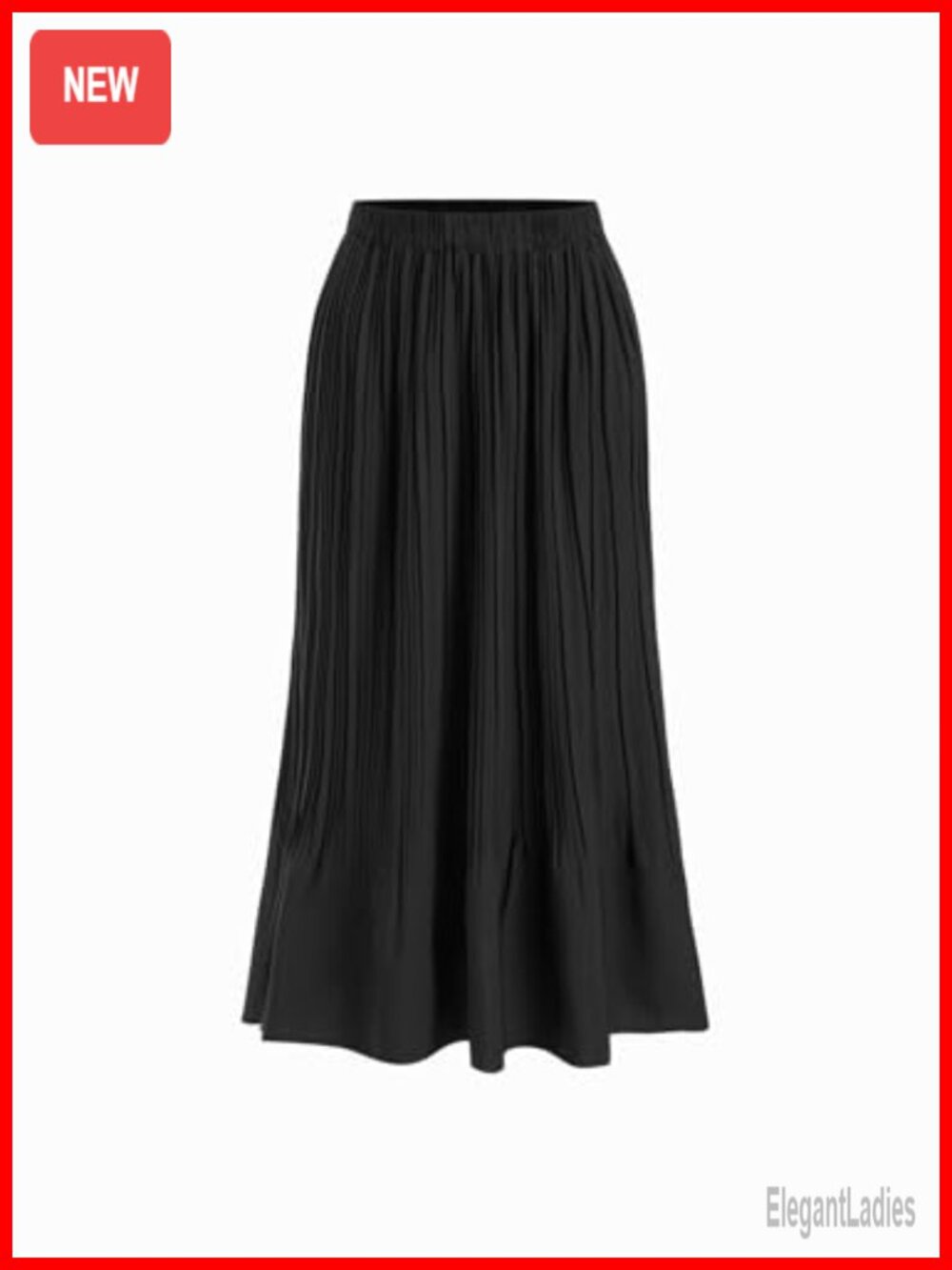 Pleated Maxi Skirt Elastic High Waist A-Line Flowy Casual Swing Skirt